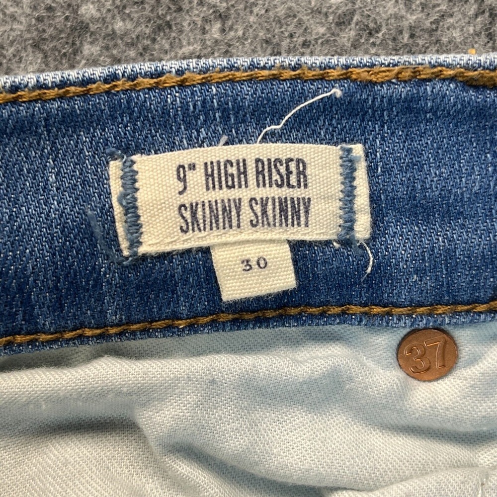 Madewell‎ Jeans Women's 30 9" High Riser Skinny Stretch Light Blue Distressed - Picture 9 of 14